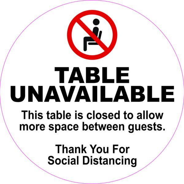 Decal - Table Unavailable  Thumbnail