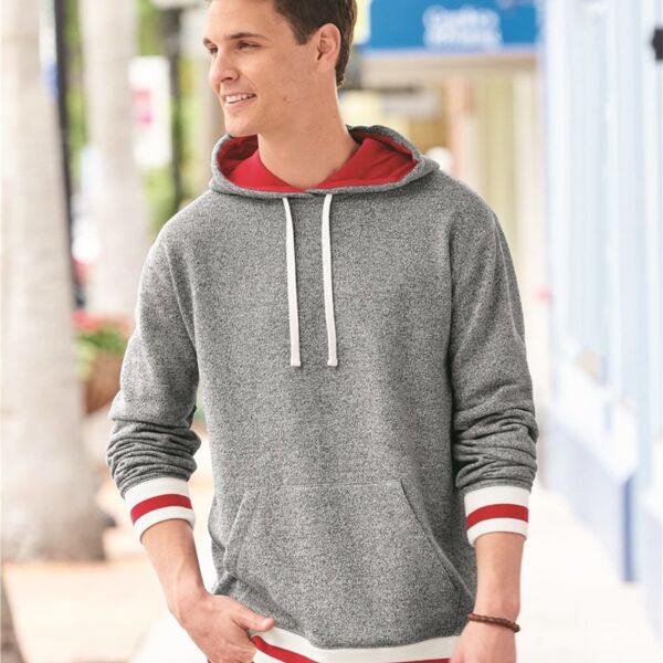 SEW N STITCHES - J AMERICA -Peppered Fleece Lapover Hooded Sweatshirt Thumbnail